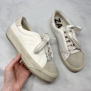 Zara Trafaluc Chunky White Platform Sneakers 8.5